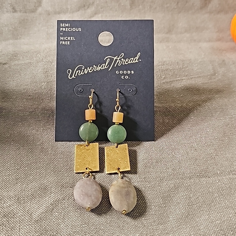NWT Semi Precious, Nickel Free, Universal Thread Goods Co. Dangle Earrings - Picture 3 of 8